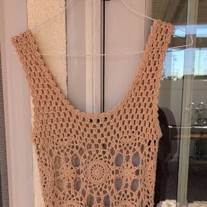 Crochet Sleeveless Dress - Lite Brown